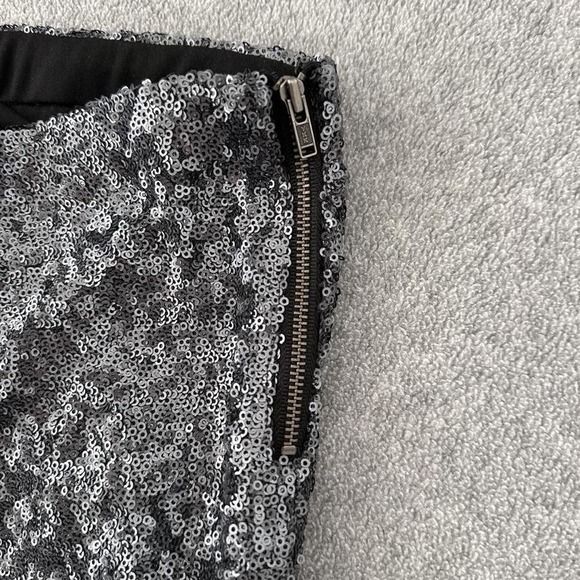 Bardot‎ Sequin Pants Medium Silver Leggings Party Sparkly Going Out Whimsy Chic - Picture 5 of 11